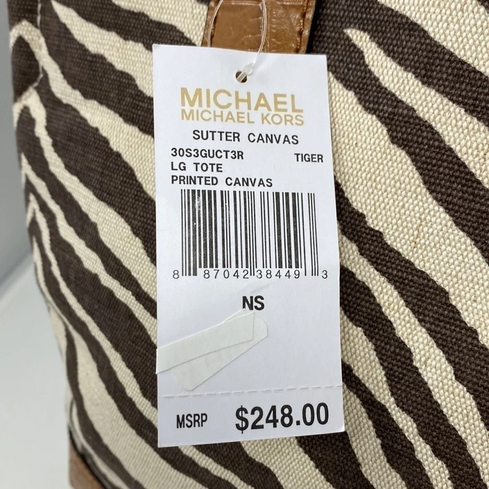 Michael Kors Sutter Canvas Animal Print Tote NEW NWT - Picture 6 of 16